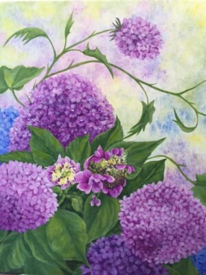 Irene Williams "Hortensias" Acrylic
18"x18" Sold