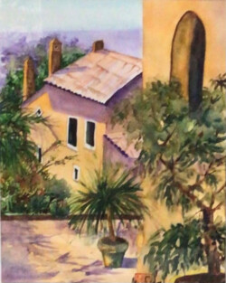 Alice Sioson "Sicilian Villa" WaterColor, NFS