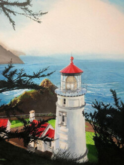 Tony Podue "Heceta Lighthouse IV" Oil/Acrylic, POR
