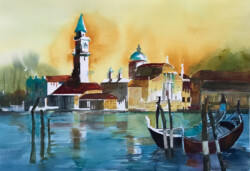 Carrol Wolf "Hot Day in Venice" WaterColor, $800