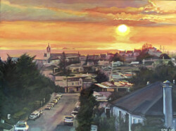 Chin-Ming Chan "Sunset at West Portal" Oil/Acrylic, NFS