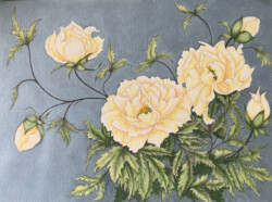 Irene Williams "Peonies on Blue" Other Media, NFS