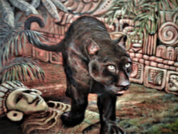 Pat Edep "Mayan Black Beauty" Oil/Acrylic, $1200