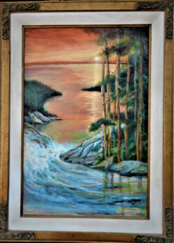 Pat Edep "Rush to the Sea" Oil/Acrylic, $1200