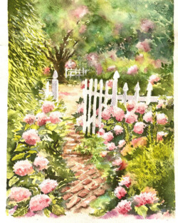 Sandy Winkler "Monet’s Garden" WaterColor, NFS