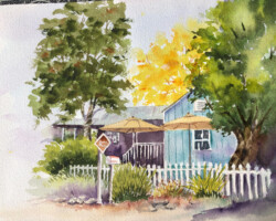 Sandy Winkler "Tea House, Los Rios Street" WaterColor, NFS