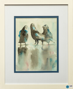 Yukiko Yasaki "Three Birds" WaterColor, NFS