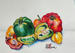 Alice Sioson "Bell-Peppers" Watercolor, NFS