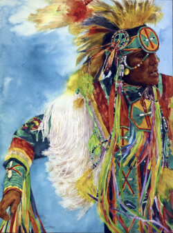 Bienvenido Sibug "Pow Wow" Watercolor, $1500