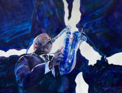 Carrol Wolf "Jazzy!" Watercolor, NFS