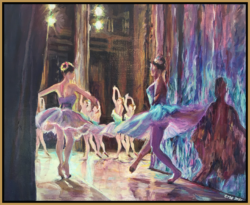Chin-Ming Chan "Backstage at the Ballet" Oil/Acrylic, NFS