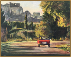 Chin-Ming Chan "Golden Hour on the Road" Oil/Acrylic, NFS