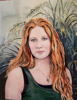 Hedi Roethel "Green in Green" Watercolor, $400