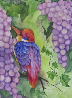 Irene Williams "Vineyard Bird" Watercolor, NFS