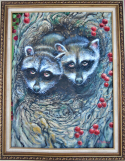 Pat Edep "Autumn Berries Yum" Oil/Acrylic, $500