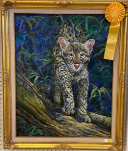 Pat Edep "Ozzy, Ocelot" Oil/Acrylic, $600