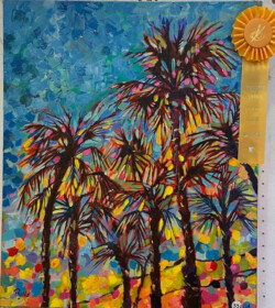 Phyllis Russel "Capistrano Palms" Oil/Acrylic, $400