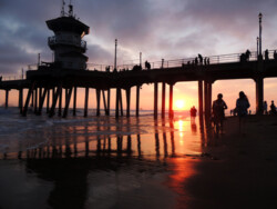 Robert Ball "HB Pier at Sunset" Photograph, $120