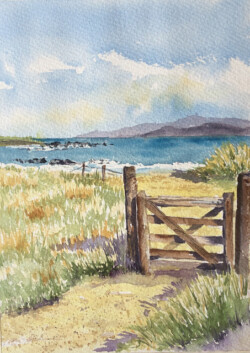 Sandy Winker "South of Iona, Scotland" Watercolor, $120