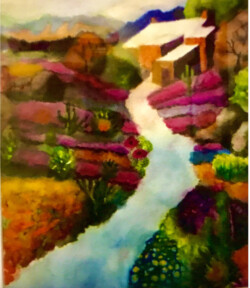 Stan Wolf "Desert Superbloom" Watercolor, $549