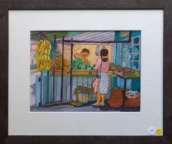 Barbara Lawson "Costa Rica Marketplace" Watercolor $1,000