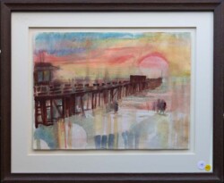 Barbara Lawson "Pier at Sunset" Watercolor $2,000