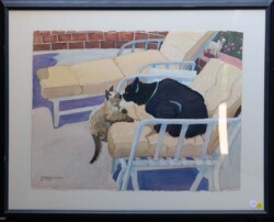 Barbara Lawson "The Meeting" Watercolor $2,000