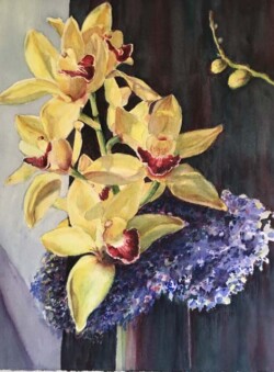 Hedi Roethel "Cymbidium" Watercolor $250