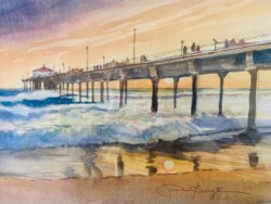 Joan Boryta "Happy Endings" Watercolor $400