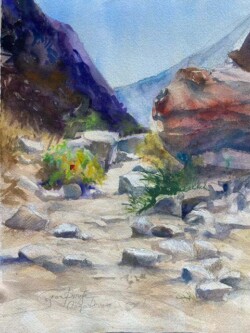 Joan Boryta "The Trailhead" Watercolor $400