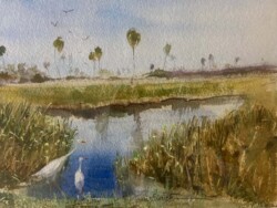 Joan Boryta "Vigilance" Watercolor $400