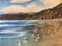 Kathleen Smalley "Sand Dollar Beach, Big Sur, CA" Watercolor $900