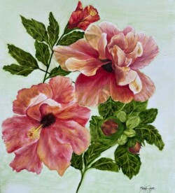 Kathleen Smalley "Tropical Hibiscus" Watercolor $900