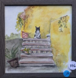 Linda Nassif "El Gato" Watercolor $250