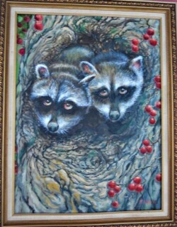 Pat Edep "Autumn Berries, Yum" Oil/Acrylic $500