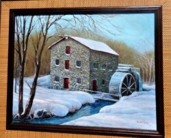 Pat Edep "Grist Mill, Mass" Oil/Acrylic $500