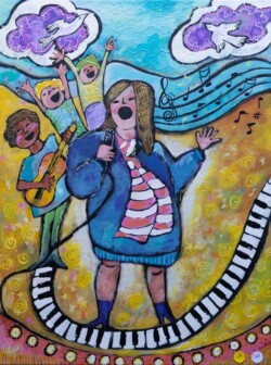 Phyllis Russell "Church Singer" Oil/Acrylic $400