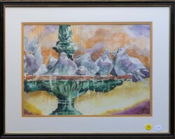 Phyllis Russell "Pigeon Party" Oil/Acrylic $300
