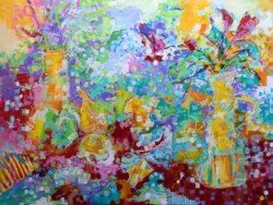 Phyllis Russell "Still Life with Fruit" Oil/Acrylic $700