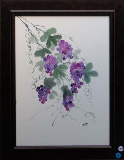 Rosie Ybarra "Sweet Grapes" Watercolor $200