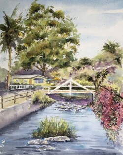 Sandy Winkler "Crystal Cove Creek" Watercolor NFS