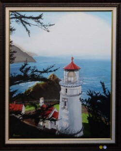 Tony Podue "Heceta Lighthouse" Oil/Acrylic POR