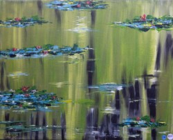 Wasantha Gunasinghe "Water Lily" Oil/Acrylic $600