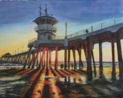 Hedi Roethel "Sunset Glow at Huntington Beach Pier"