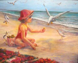 Pat Edep "Day At The Beach" $350