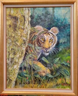 Pat Edep "Tip Toe Through The Berries" $275