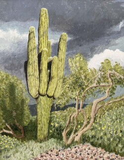 Kathy Wallace-Phelps "Saguaro with Impending Storm"