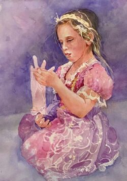 Carrol Wolf "Dressing Up" Watercolor