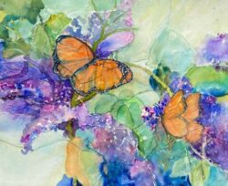 Carrol Wolf "Nature's Ruling Monarchs" Watercolor