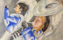 Denise Zasadny "Keeping Tuba Time" Watercolor